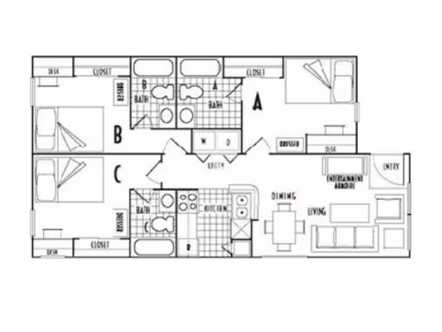 3x3 UG Private floor plan